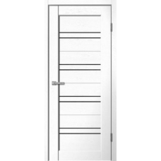 Дверь межкомнатная Сибирь Профиль Статус ST01 Софт белый, стекло черное